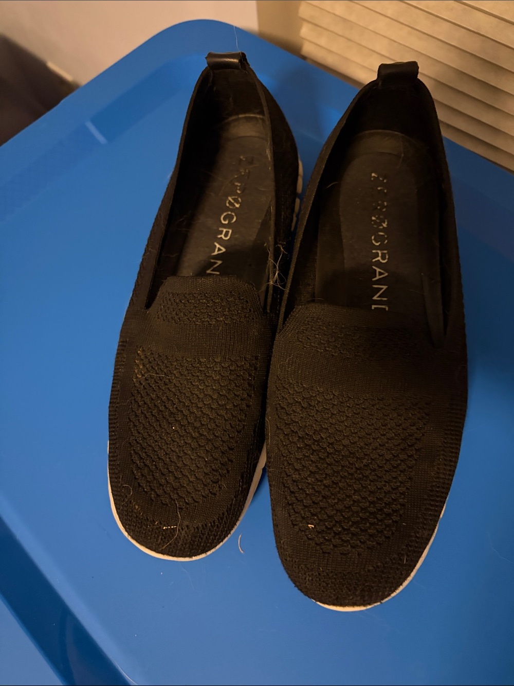 Vince Camuto Black Knit Slip-On Flats